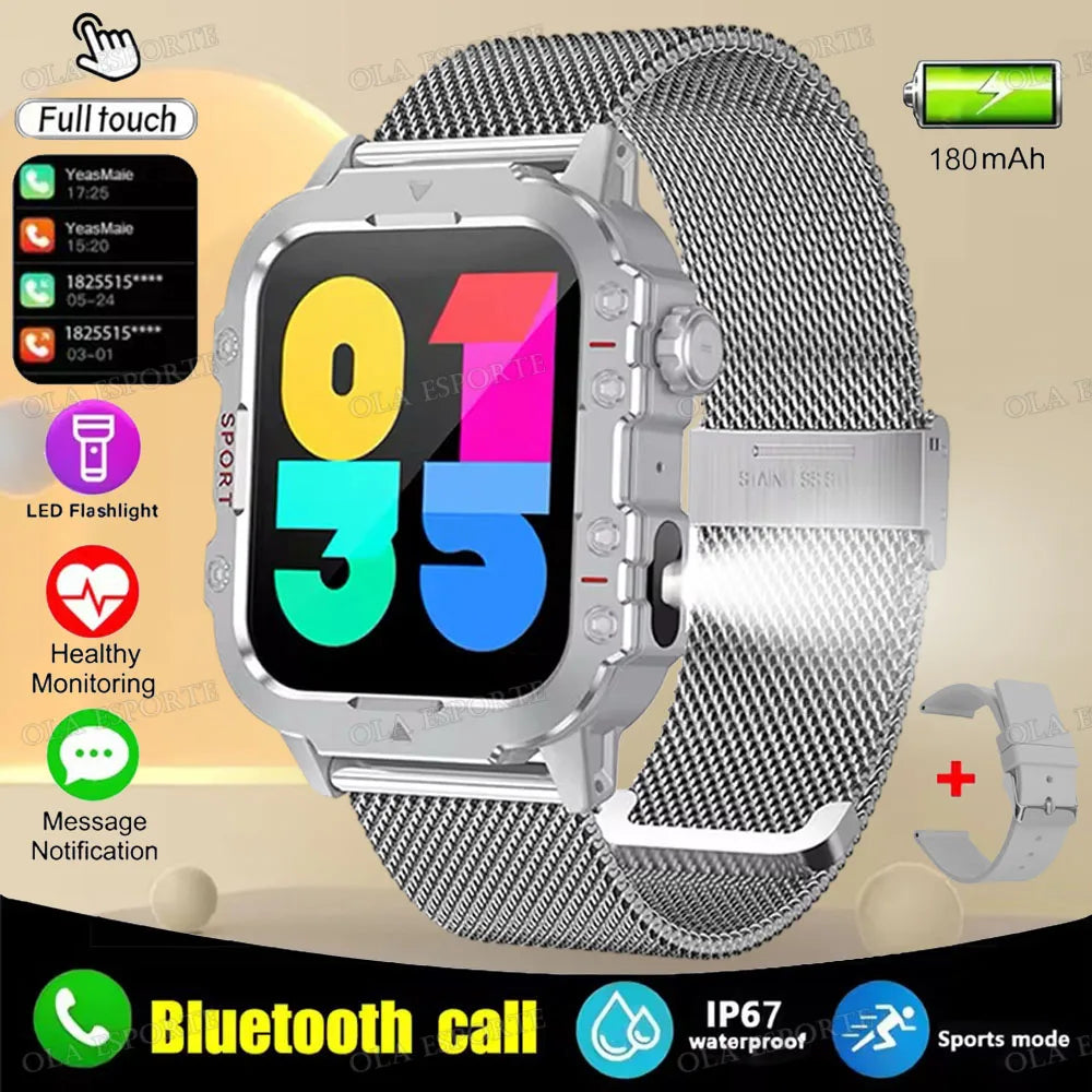 Outdoor 1.44-Inch Calling Smartwatch with Flashlight