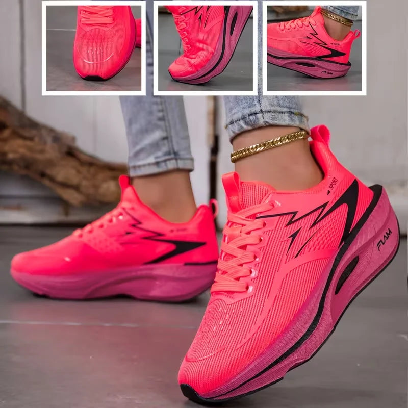Women's Knitted Mesh Lace-Up Sneakers — product view