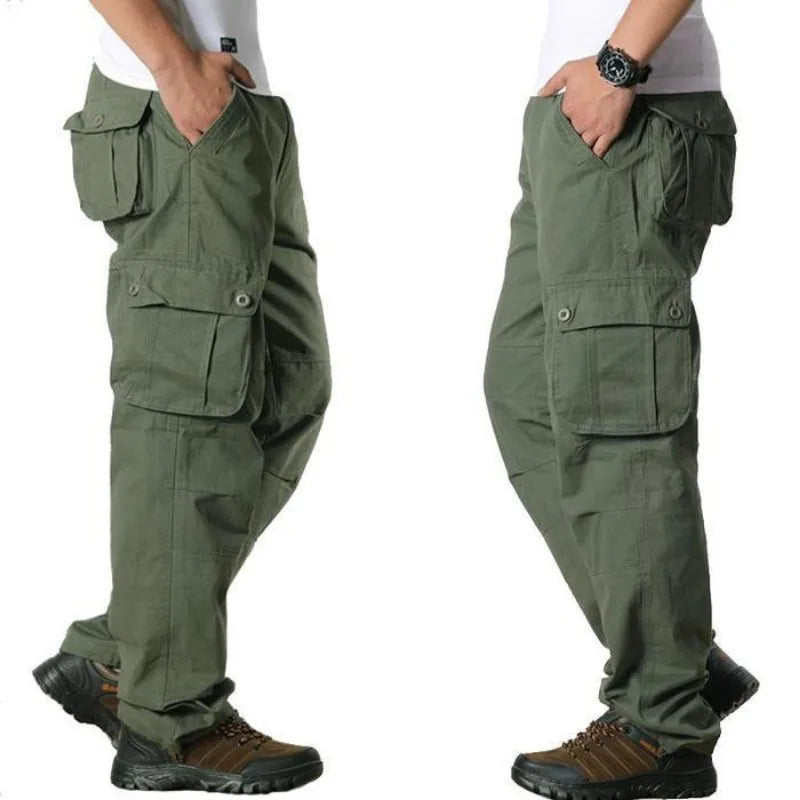Men's Tactical Cargo Pants - Multi-Pocket Cotton Camouflage for Work & Outdoor Wear — product view