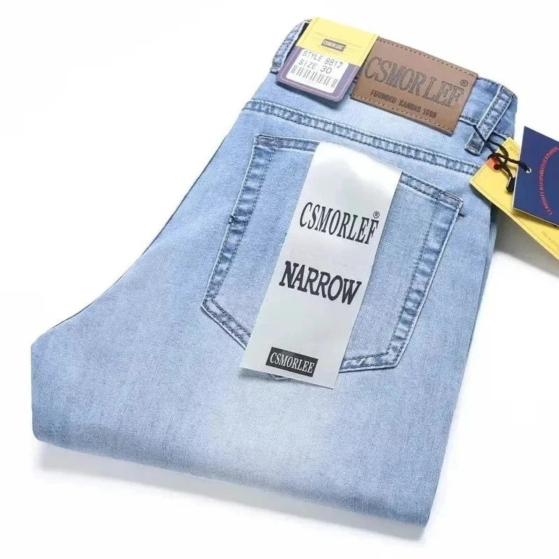 Men's Blue Slim Fit Stretch Denim Jeans — product view