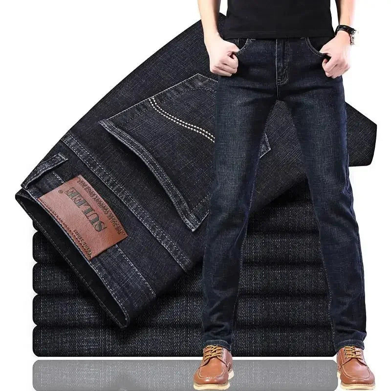 Men's Slim Fit Stretch Denim Jeans - Business Casual Style — product view