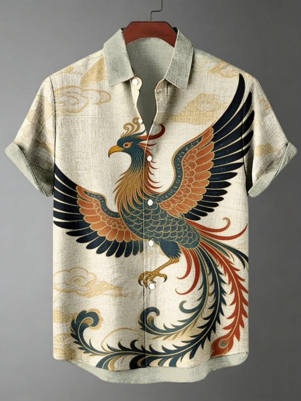 Men's Animal Print Short-Sleeve Casual Shirt
