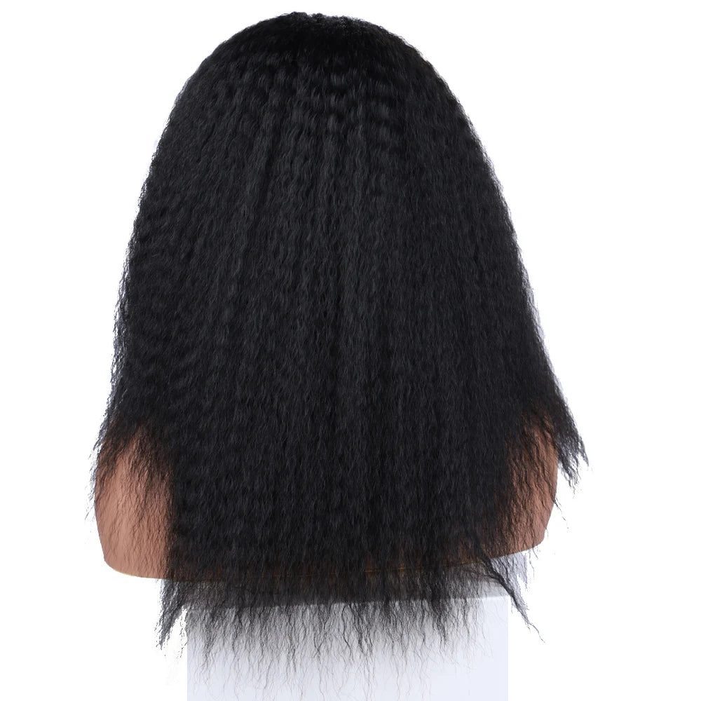 Short Kinky Straight Synthetic Wig High Puff Synthetic Hair Wig Afro - OSASCO