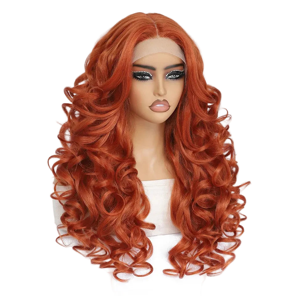 Lace Front Wig Curly Latisha Synthetic Blonde Pink Blue Black White - OSASCO