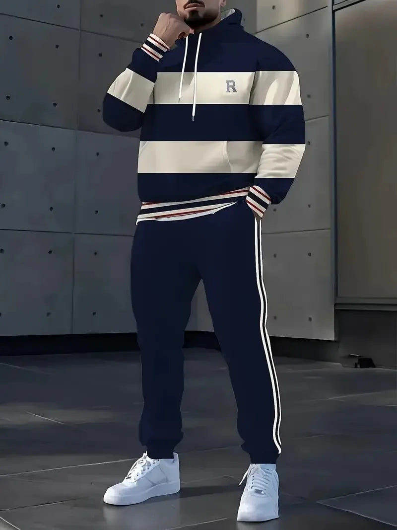 Men's Graphic Print Casual Outfit Set