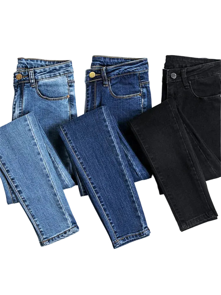 Women's Black Stretch Skinny Jeans — product view