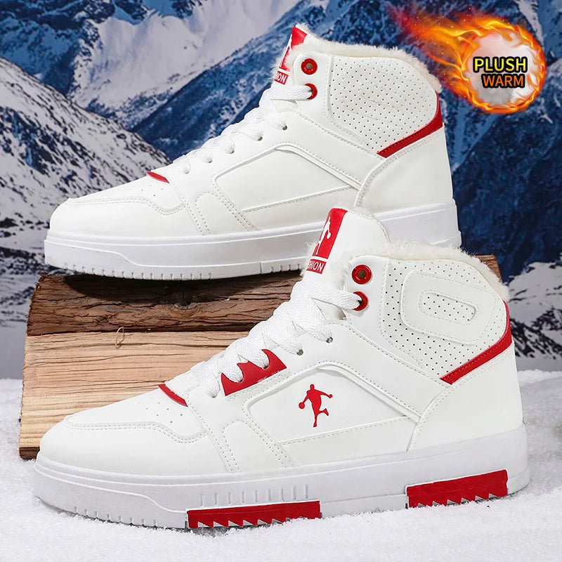 Men's Textured-Collar High-Top Sneakers