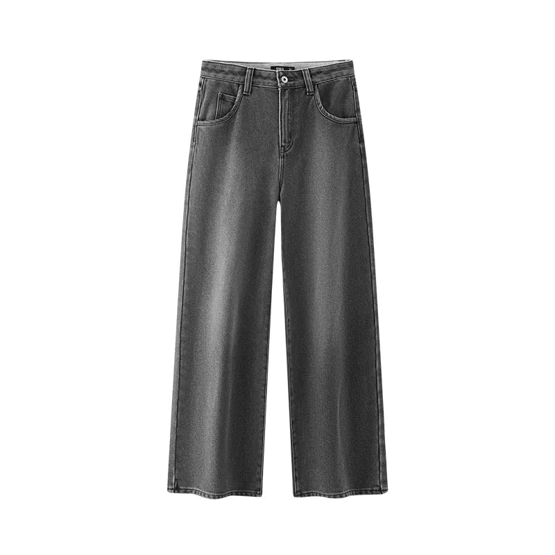 Women's Winter High-Waist Wide-Leg Jeans — product view