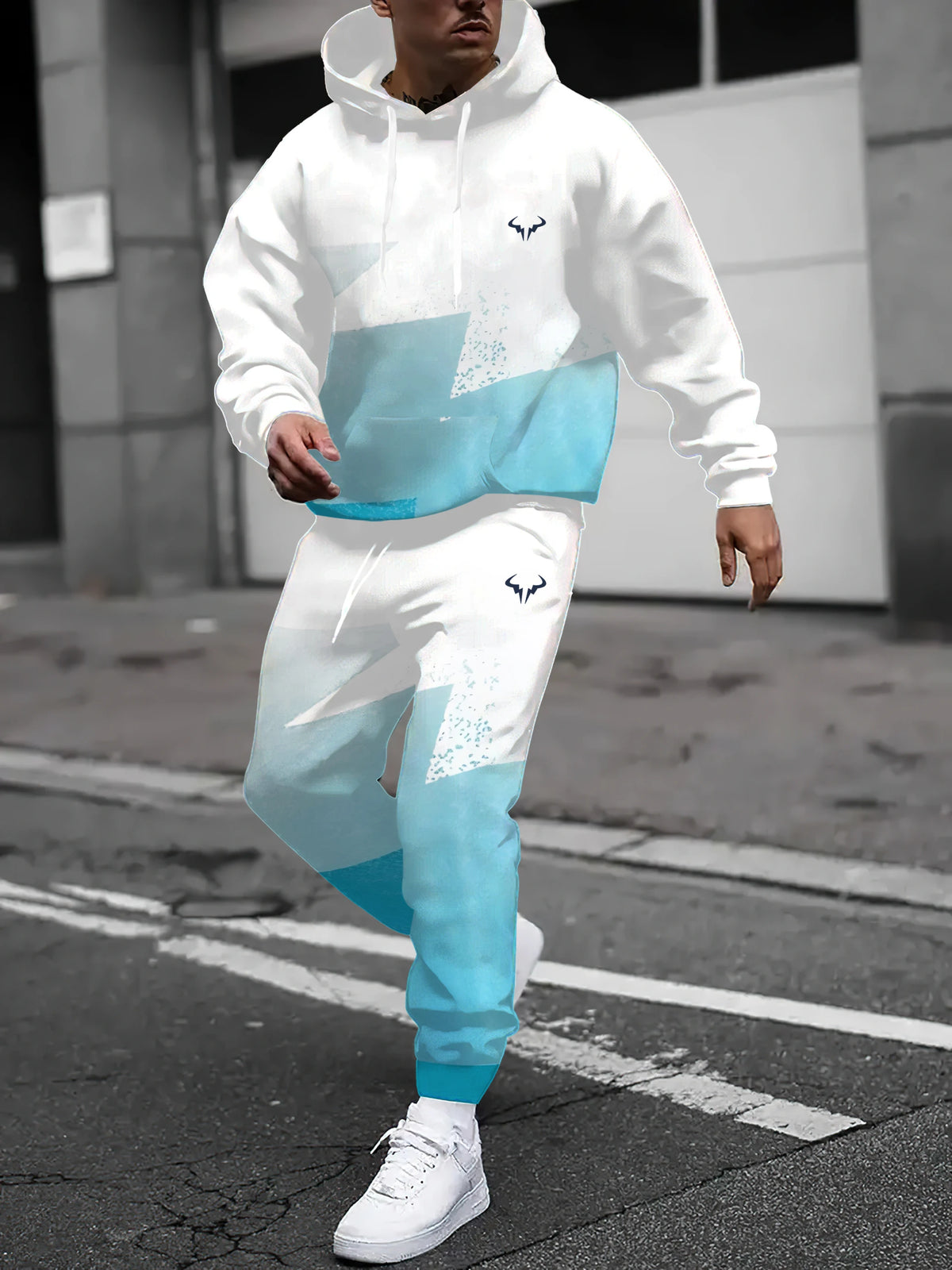 Men's Graphic Print Casual Outfit Set