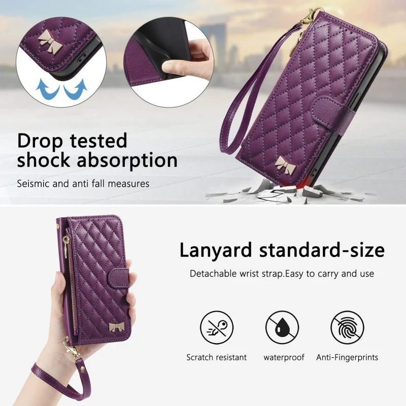 Magnetic Crossbody Zipper Wallet Phone Case for iPhone 14 Pro, iPhone 14 Plus, iPhone 14, iPhone 13 Pro Max, iPhone 13 Pro, iPhone 13, iPhone 12 Pro Max, iPhone 12 Pro, iPhone 12, iPhone 18 Pro Max, iPhone 18 Pro, iPhone 18 & More Models