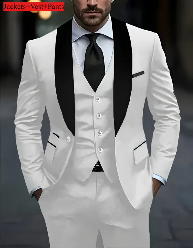Men's Slim-Fit Notched Lapel Suit Set — product view