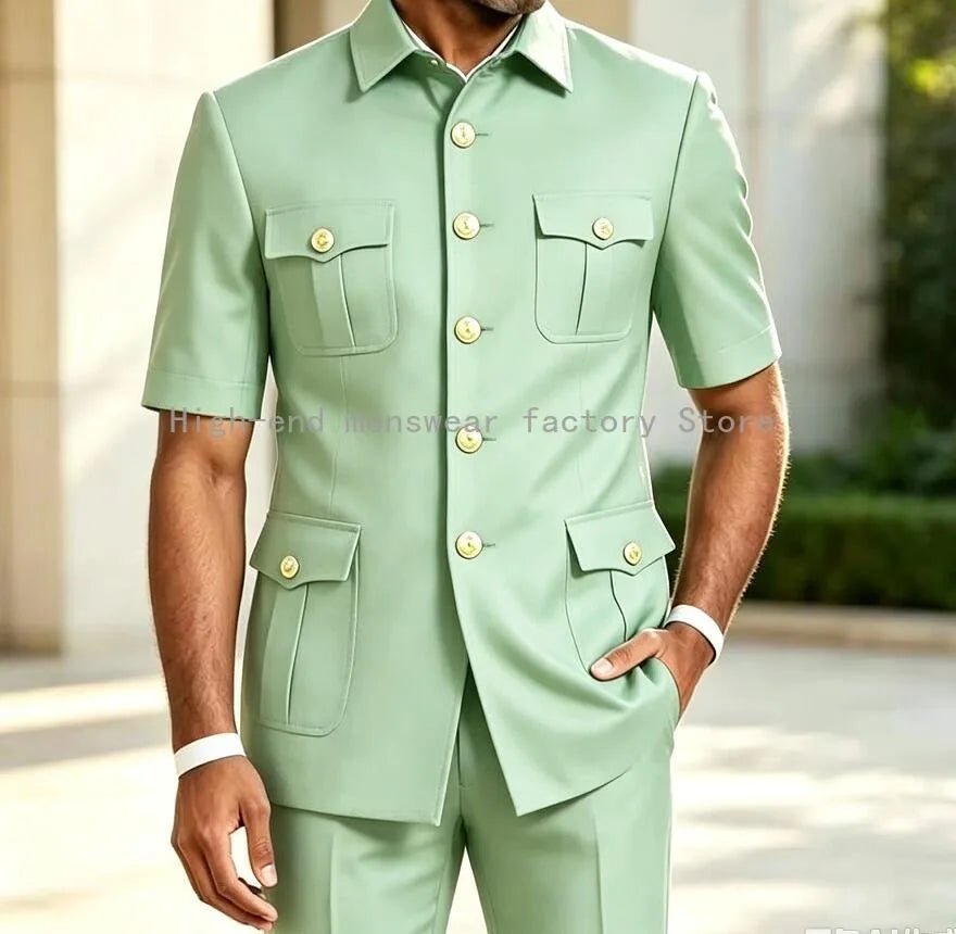 Men's Brown 2-Piece Slim Fit Suit Set — product view