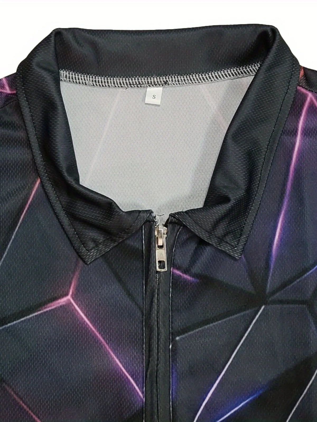 Men's Striped Zip-Neck Polo Shirt
