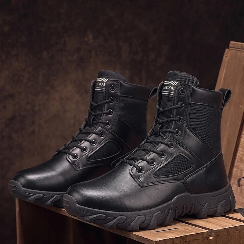 Men's Canvas-Lined Lace-Up Casual Boots