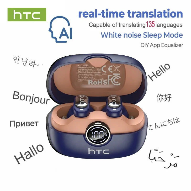 AI Translation Wireless Earbuds with LED Display