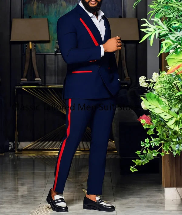 Men's Black 2-Piece Slim Fit Shawl Lapel Suit Set — product view