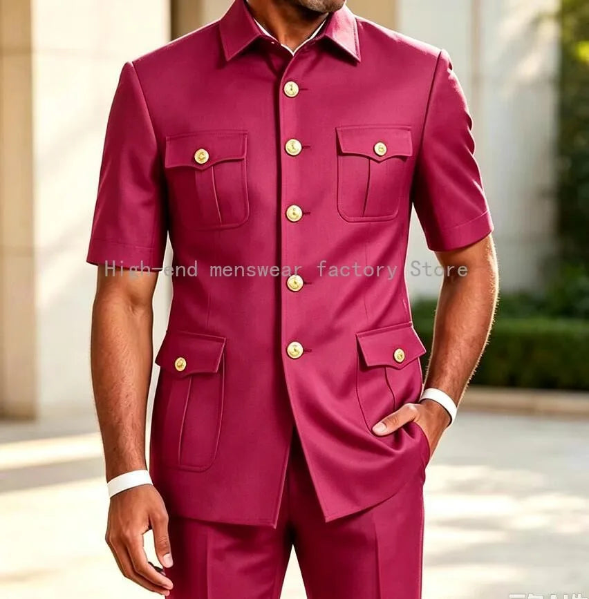 Men's Brown 2-Piece Slim Fit Suit Set — product view