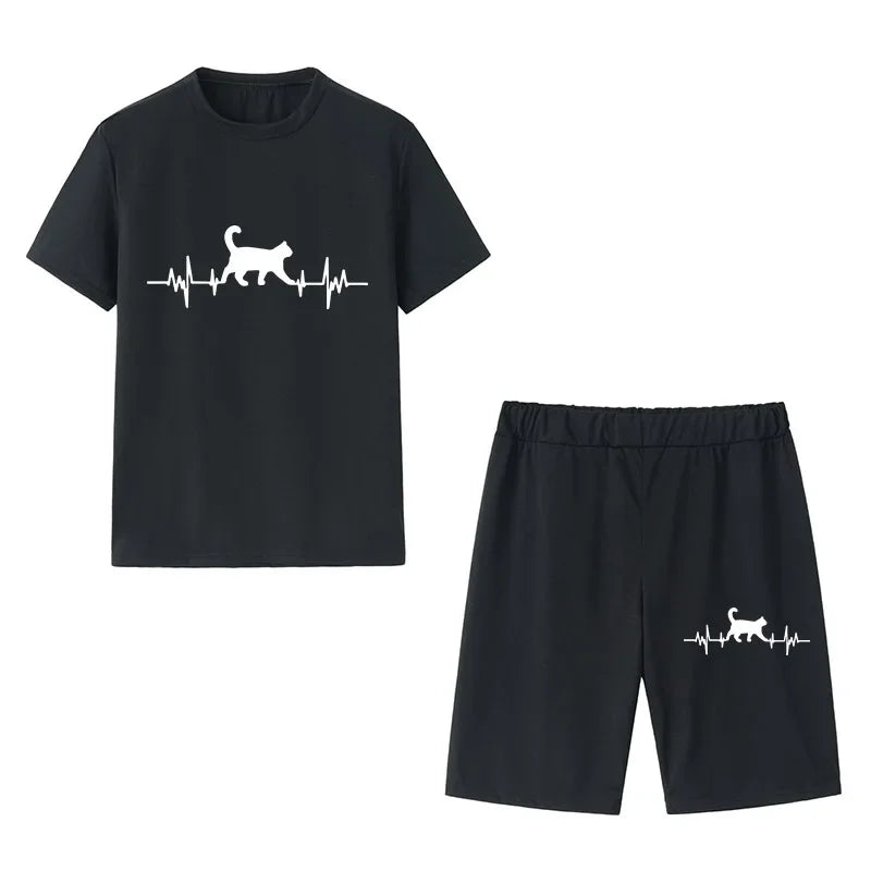 Women's Graphic Print Top & Shorts Set