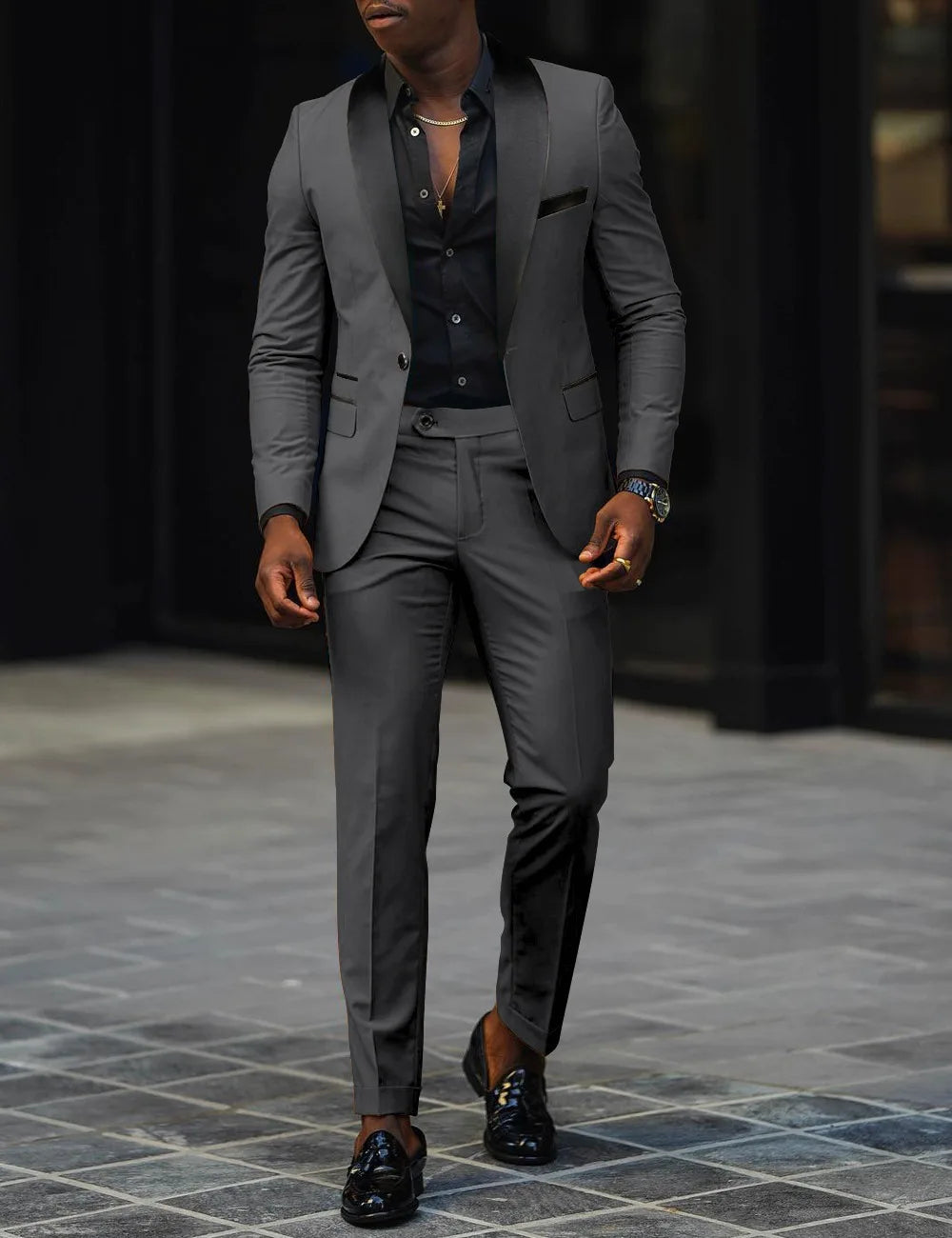 Men's Two-Piece Business Casual Suit Set — product view