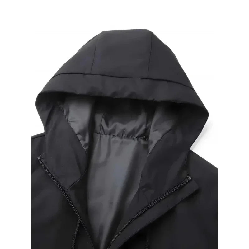 Men's Graphic Print Hooded Zip-Up Jacket