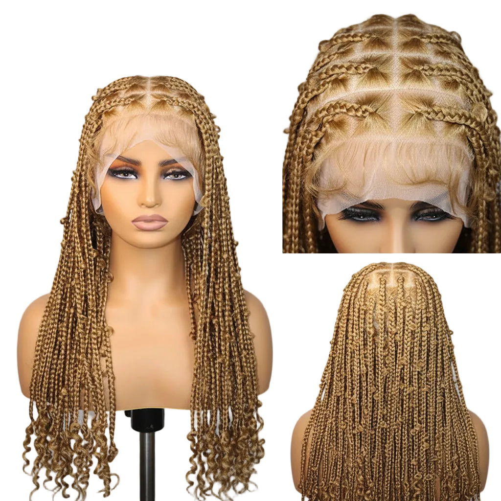 36" Butterfly Synthetic Wig #27 Honey Blonde Braided Full Lace Wig - OSASCO