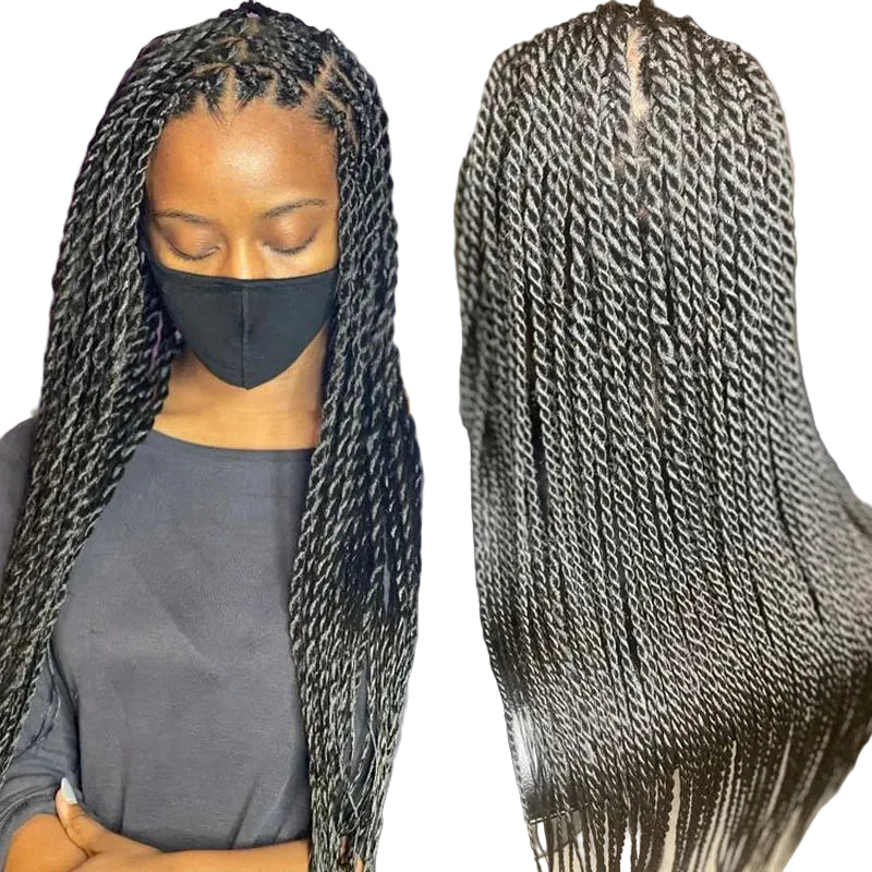 Twist Braided Wig Box Braided Lace Front Wig Synthetic Full Lace - OSASCO