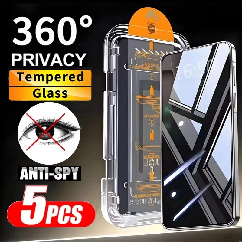Easy-Install Privacy Tempered Glass Screen Protector for Samsung Galaxy A08, A16, A07, A18, A55, S24 FE, A35, A12, A57, A26, A17, A13, A24 4G, A14, A15 5G, A36, A56