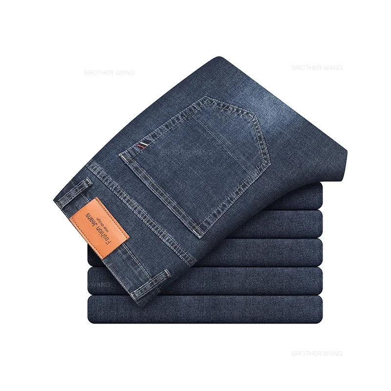Men's Gray Straight-Leg Stretch Denim Jeans - Lightweight — product view