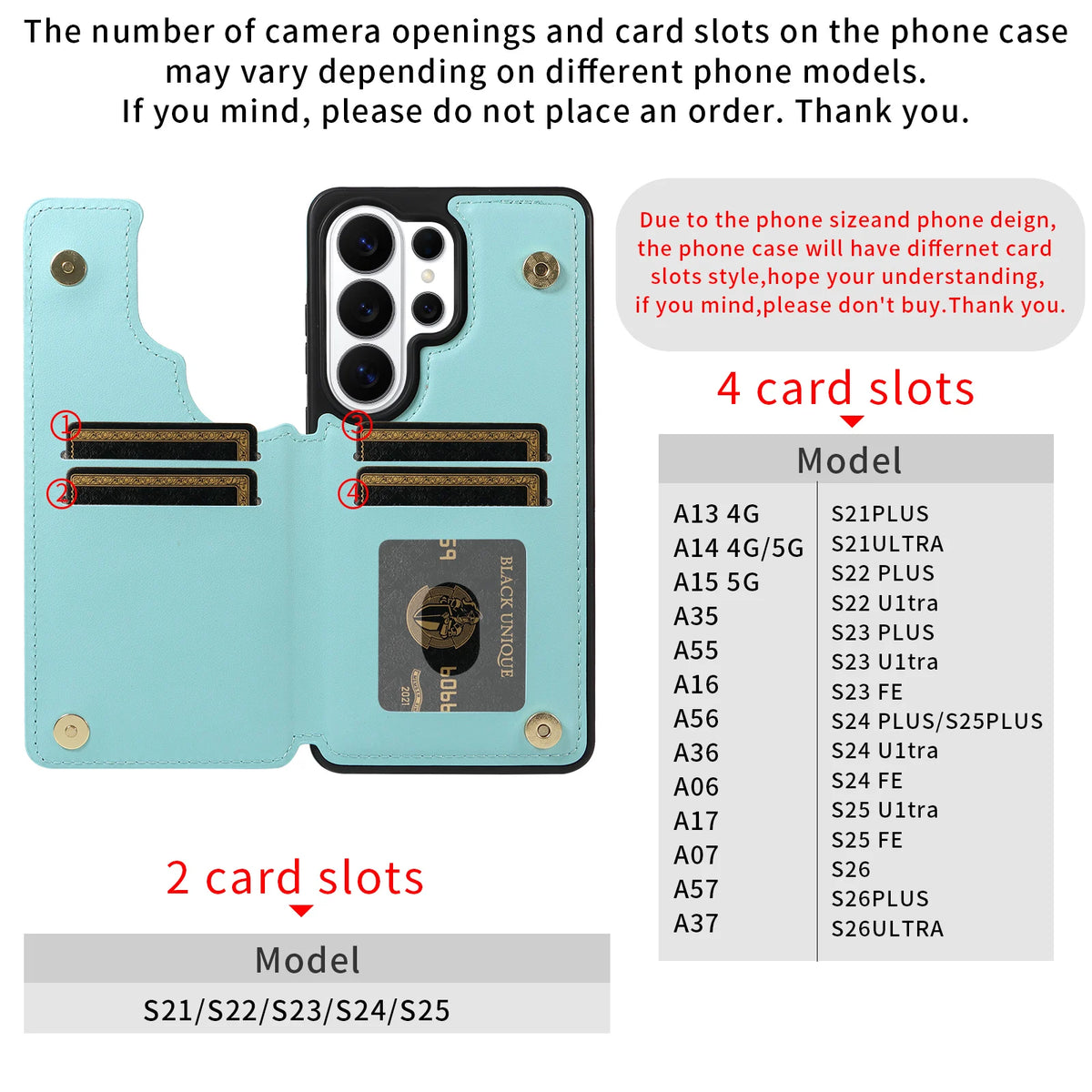 Flip Wallet Phone Case with Card Slots for Samsung Galaxy S23 FE, S23+, S24 Ultra, S24, S22 Ultra 5G, S22 5G, S23, S23 Ultra, S25 Ultra, S25+, S26 Ultra, S26+, S24+, S24 FE, S25 FE, S25, A17, A06, A36, A56, S26, A37, A57, A07, A14 & More Models