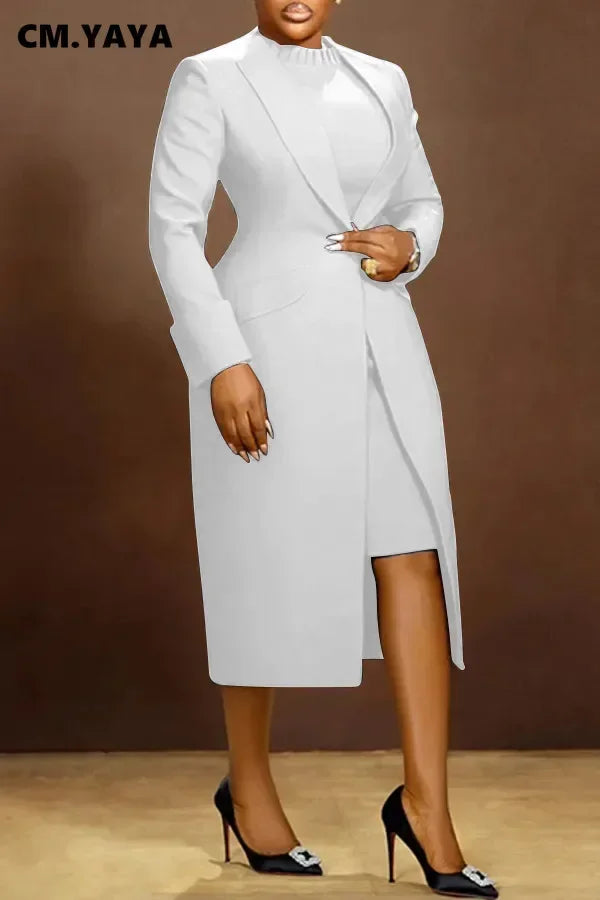 Women's Long Blazer & Dress Set