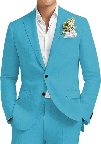 Men's Linen 2-Piece Notched Lapel Suit Set — product view
