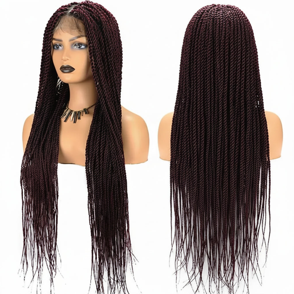 Twist Braided Wig Box Braided Lace Front Wig Synthetic Full Lace - OSASCO
