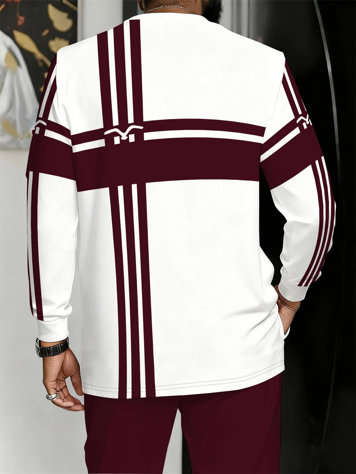 Men's Striped Sweatshirt & Pants Set