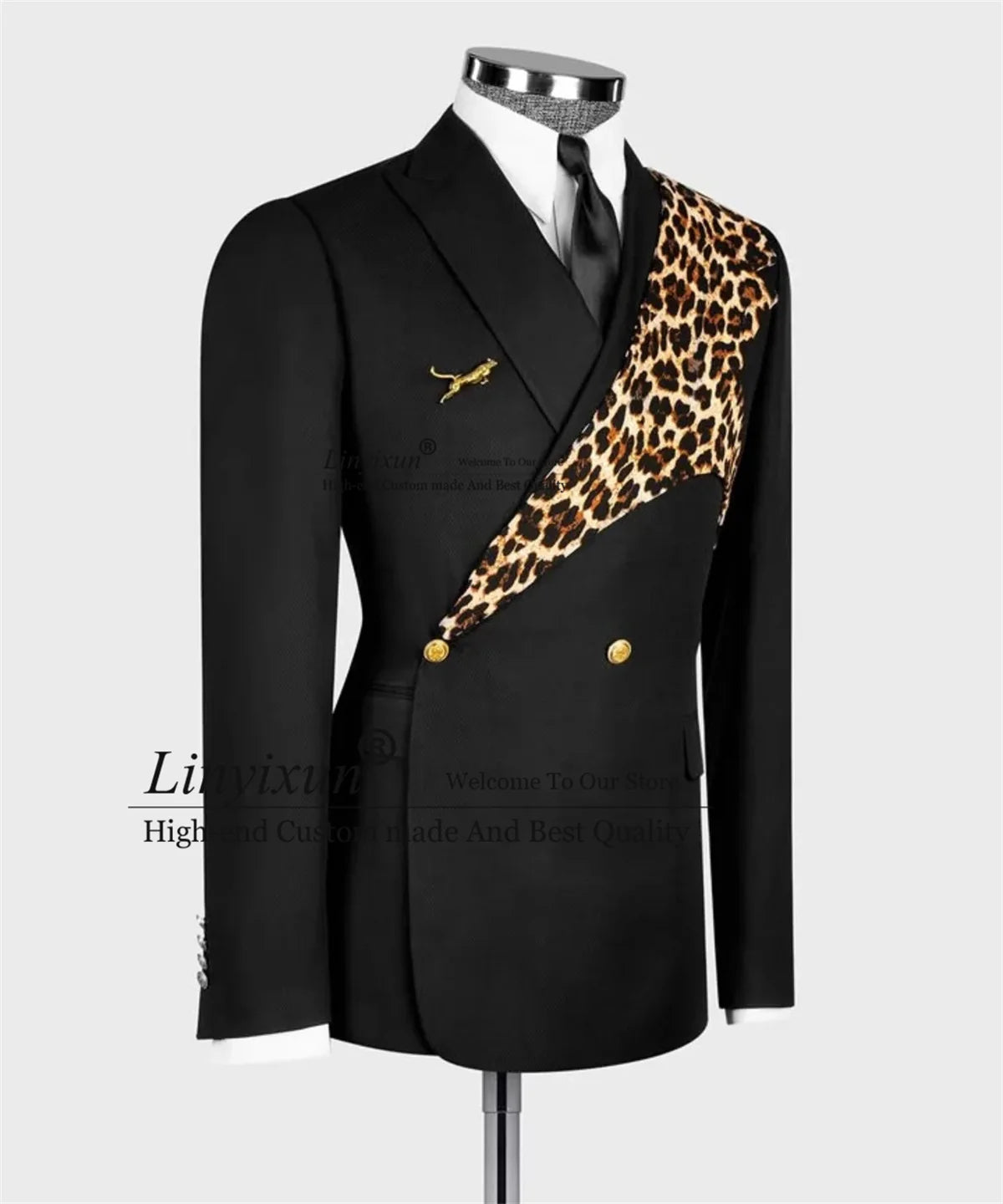 Men's Leopard Print 2-Piece Slim Fit Suit Set — product view