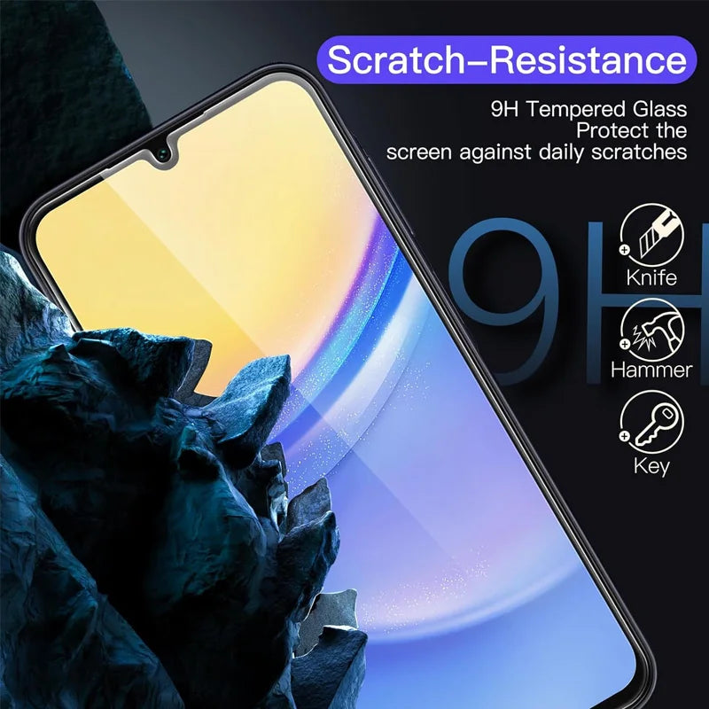 9H Tempered Glass Screen Protector for Samsung Galaxy A35, A25, A34, A51, A52s, A52, A17, A24, A54, A55, A14, A16, A15, A56, A36, A57, A37