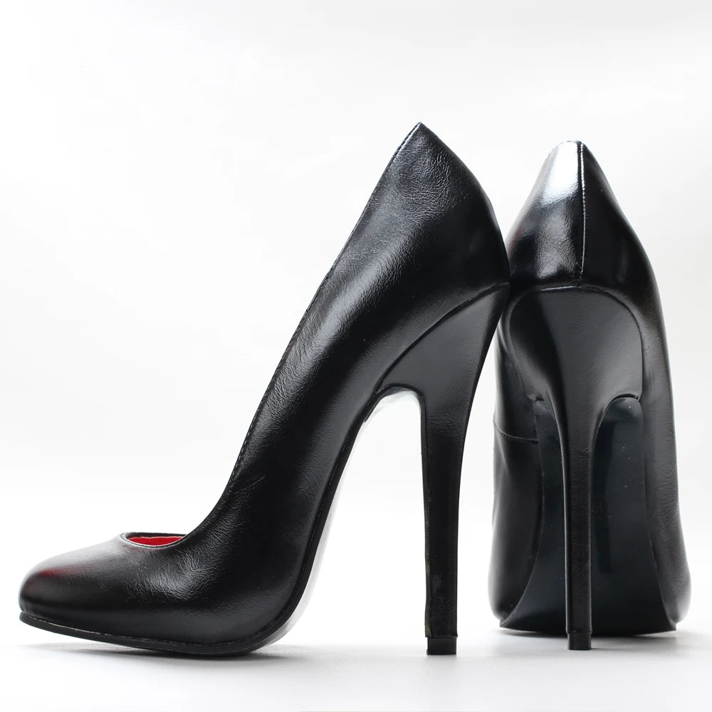 Round-Toe Vintage-Style Stiletto Pumps — product view