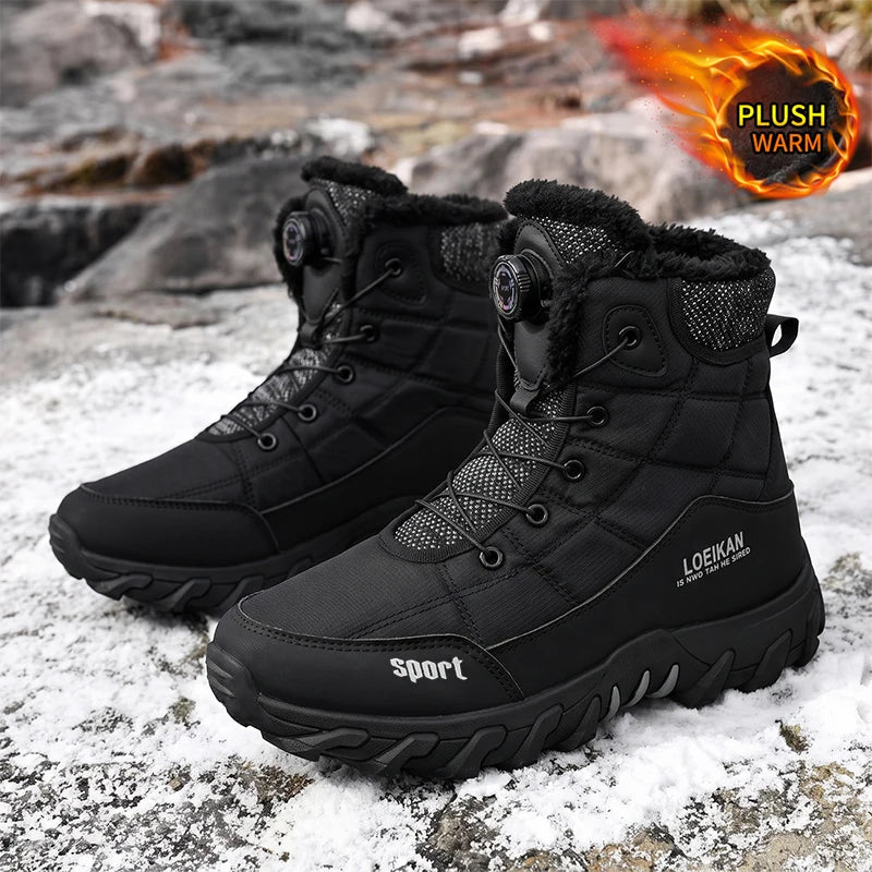 Bottes montantes pour hommes à fermeture à cadran doublées de flanelle