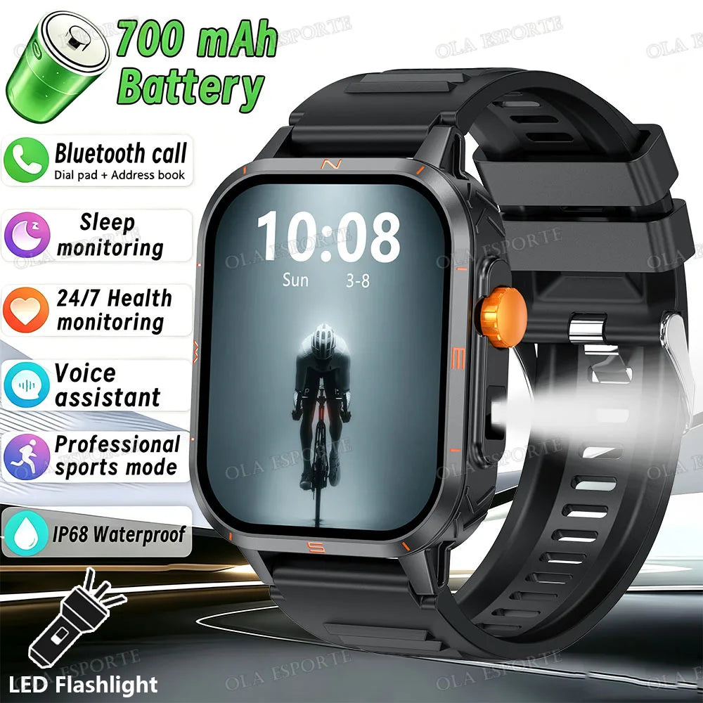 Outdoor 1.73-Inch Calling Smartwatch with Flashlight