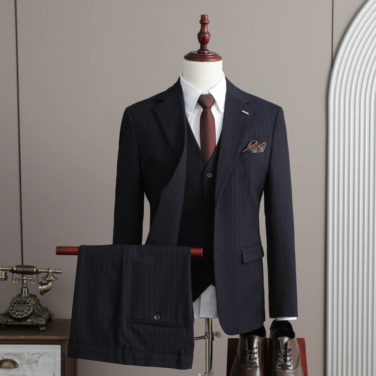 Men's Striped Suit Set — product view
