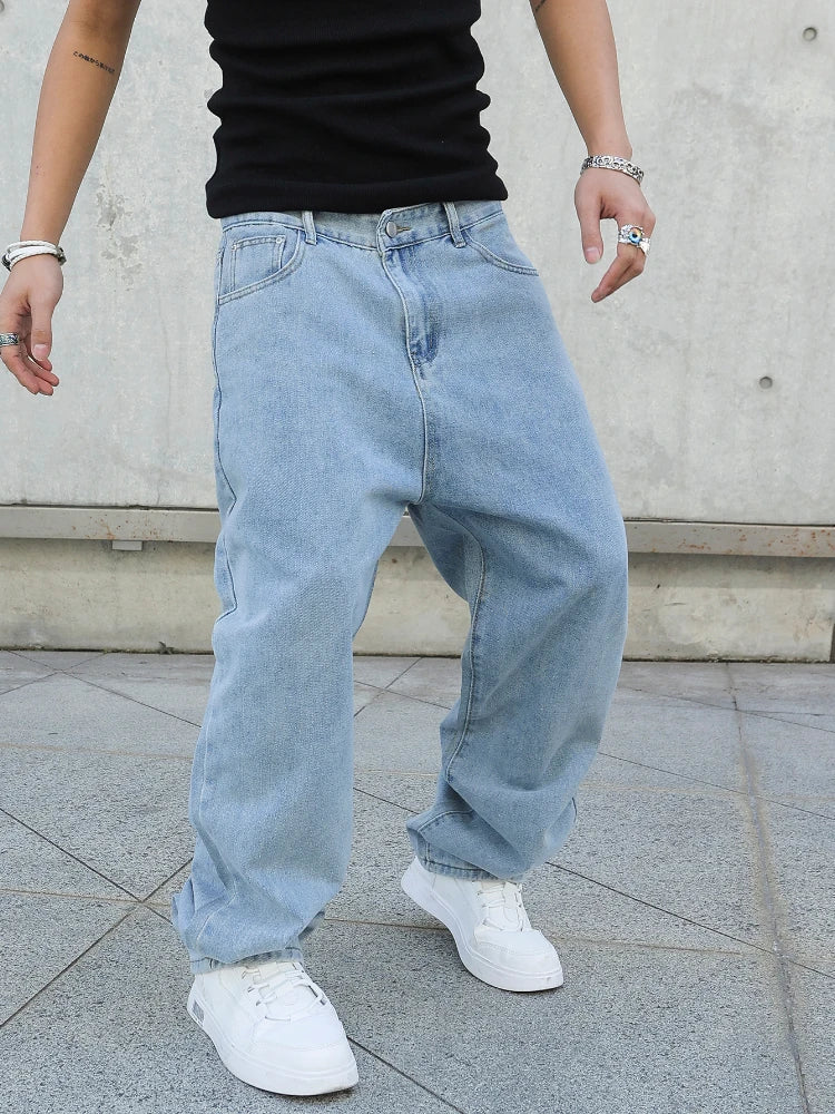 Men's Wide-Leg Stretch Denim Jeans — product view