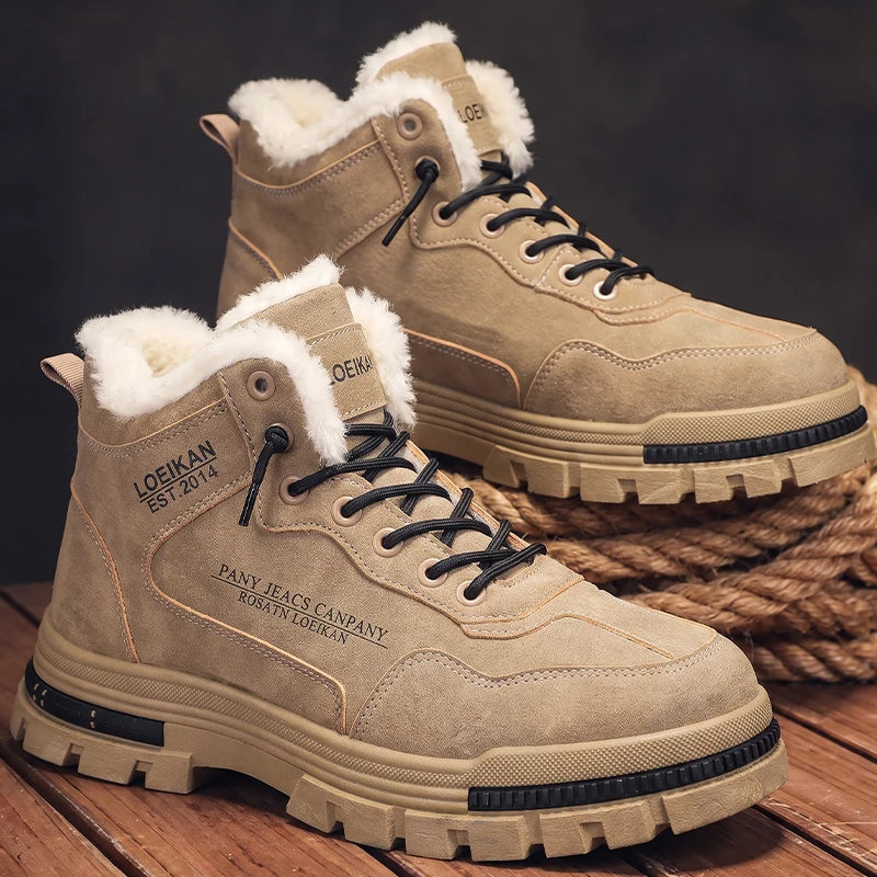 Bottes d’hiver pour homme à col rembourré et semelle crantée