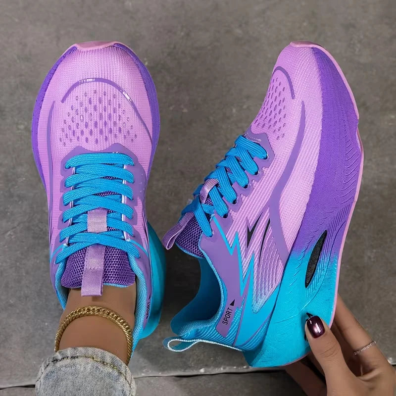 Women's Knitted Mesh Lace-Up Sneakers — product view