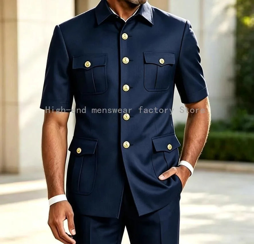 Men's Brown 2-Piece Slim Fit Suit Set — product view