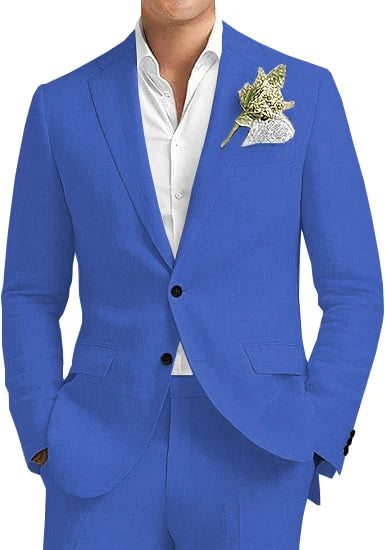 Men's Linen 2-Piece Notched Lapel Suit Set — product view
