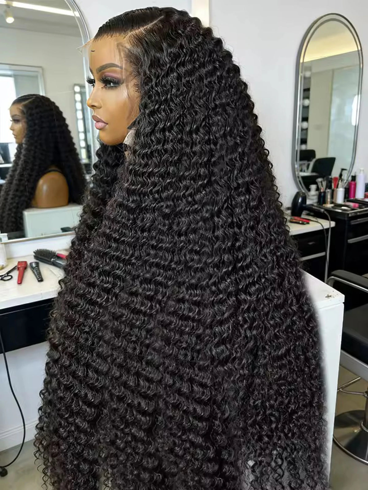 Jerry Curly HD Full Lace Frontal 13x4x1 Wig Preplucked with Baby Hair - OSASCO