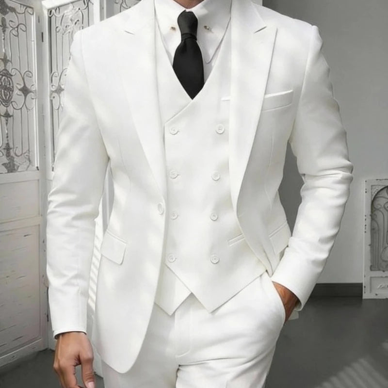 Men's 3-Piece Slim Fit Notched Lapel Suit Set — product view