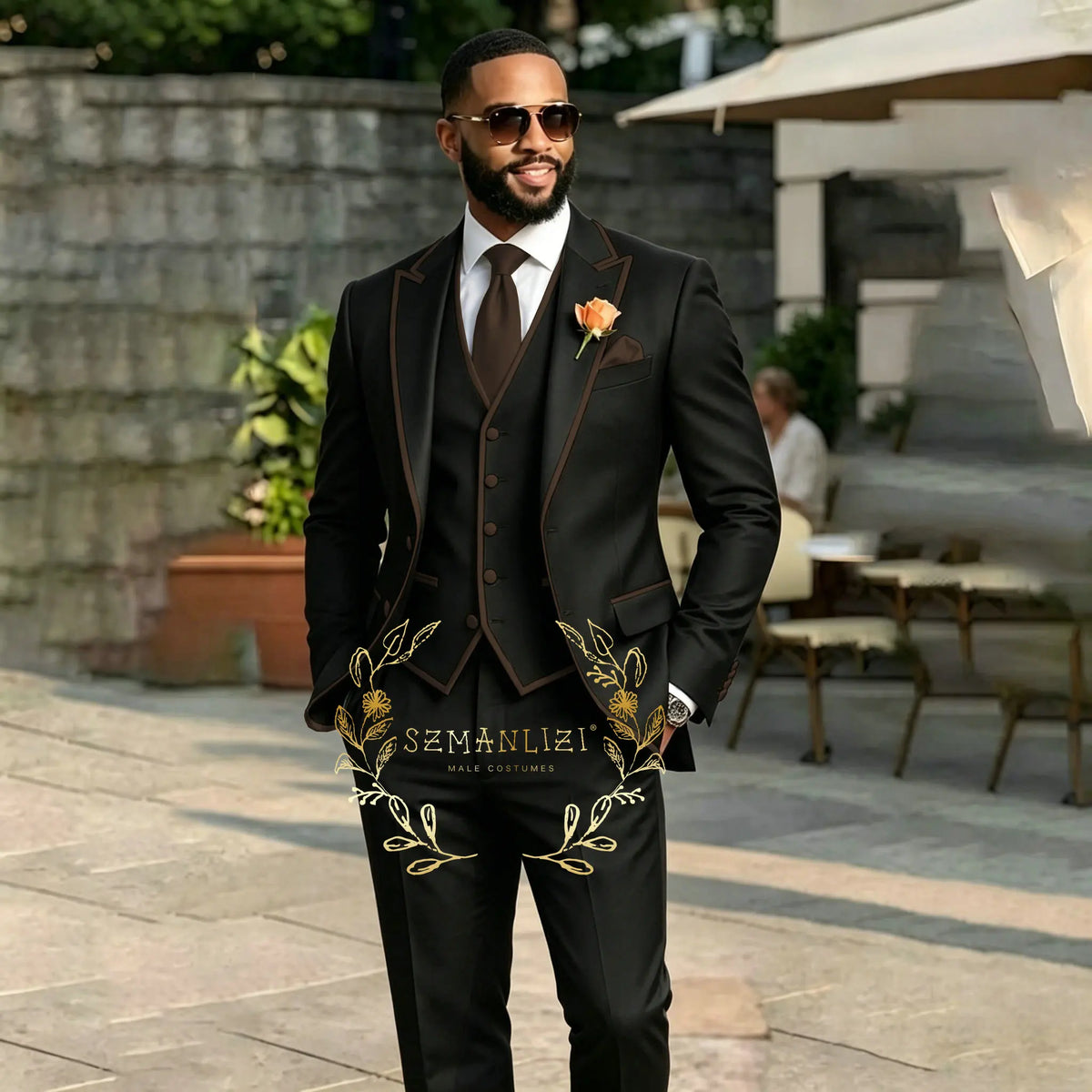 Men's Black 3-Piece Suit Set — product view