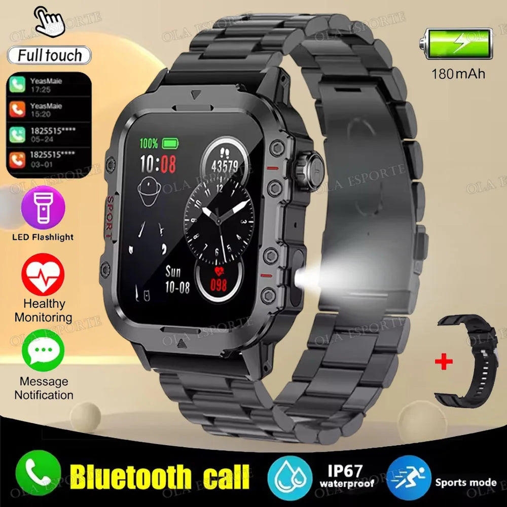 Outdoor 1.44-Inch Calling Smartwatch with Flashlight