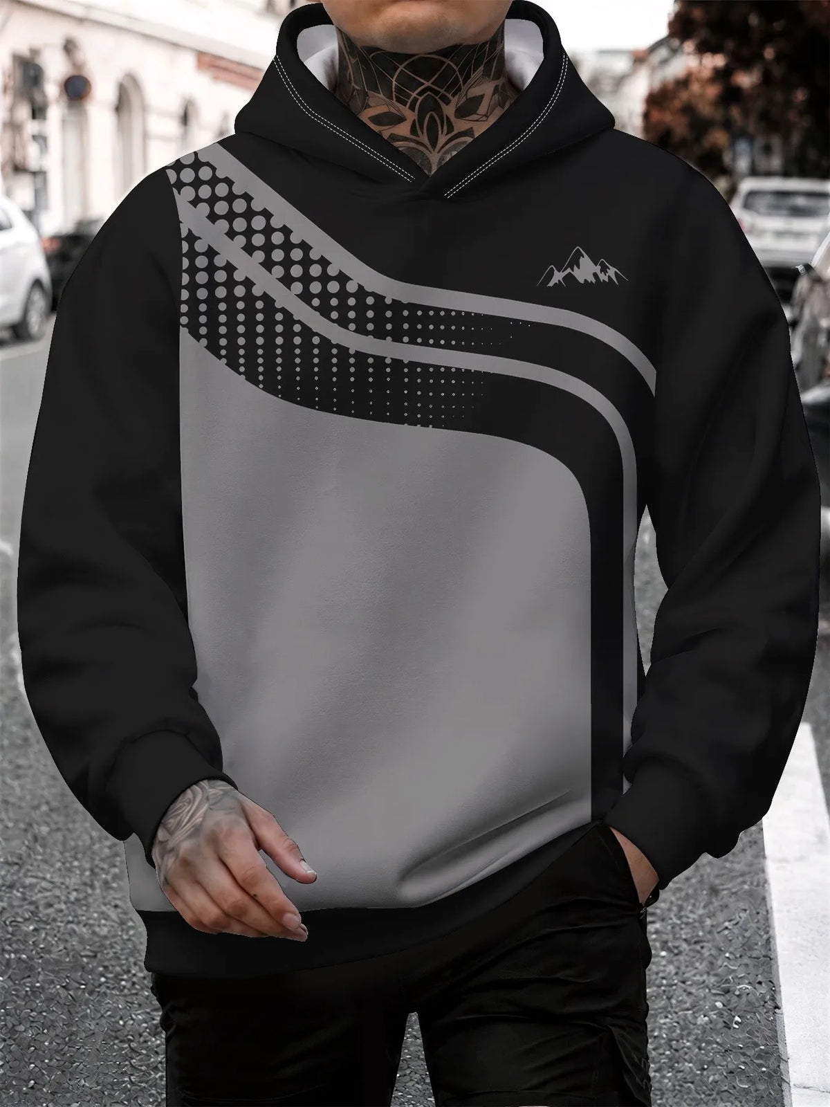 Men's Striped Casual Hoodie