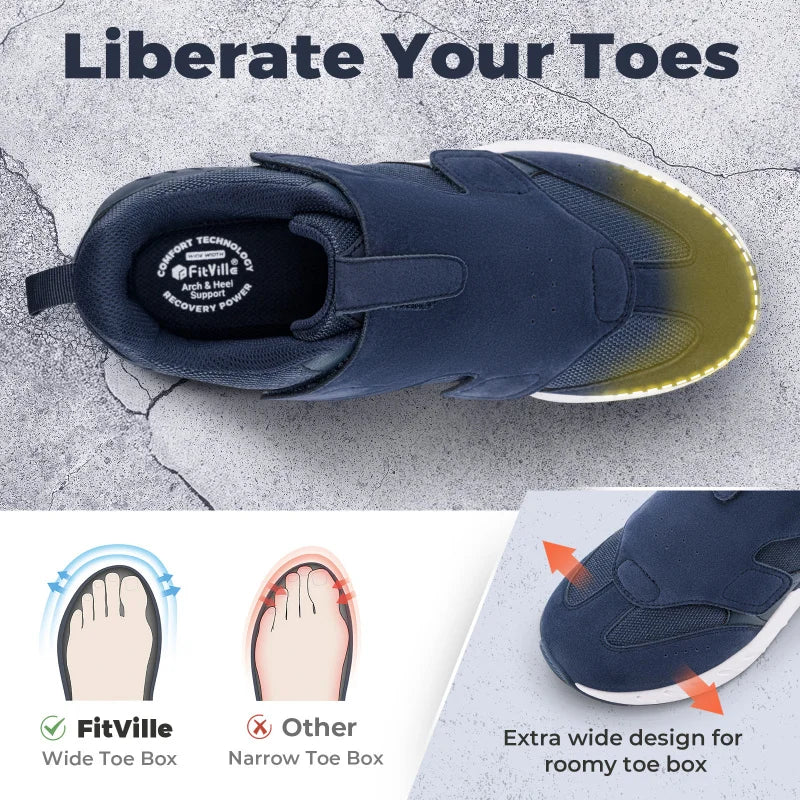 Men's Wide-Fit Slip-On Walking Shoes